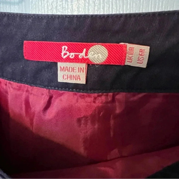 Boden Women’s Purple A Line Midi Skirt with Velvet Rose Appliqué US Size 6 GUC - Picture 4 of 10